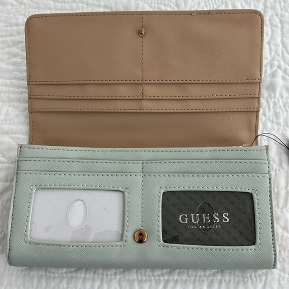 Brand New Guess Factory Abree Wallet, Sage - Picture 3 of 8